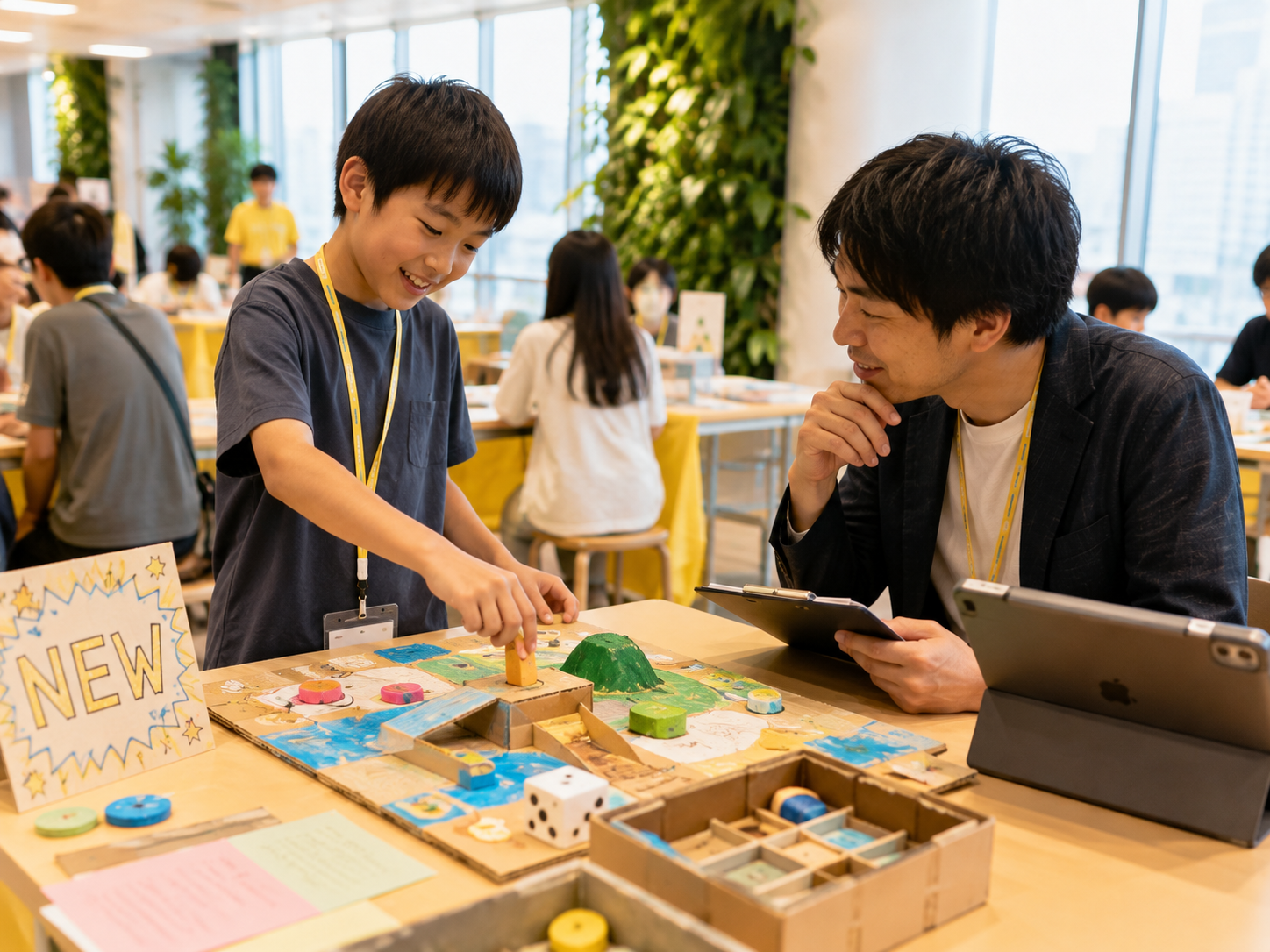 発明した遊びを大人がジャッジ（イメージ）